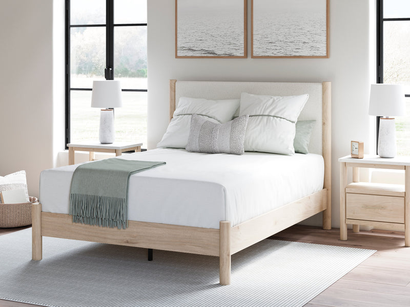 Cadmori Two-tone Queen Upholstered Panel Bed, Dresser and Nightstand from Ashley - DMV Furniture