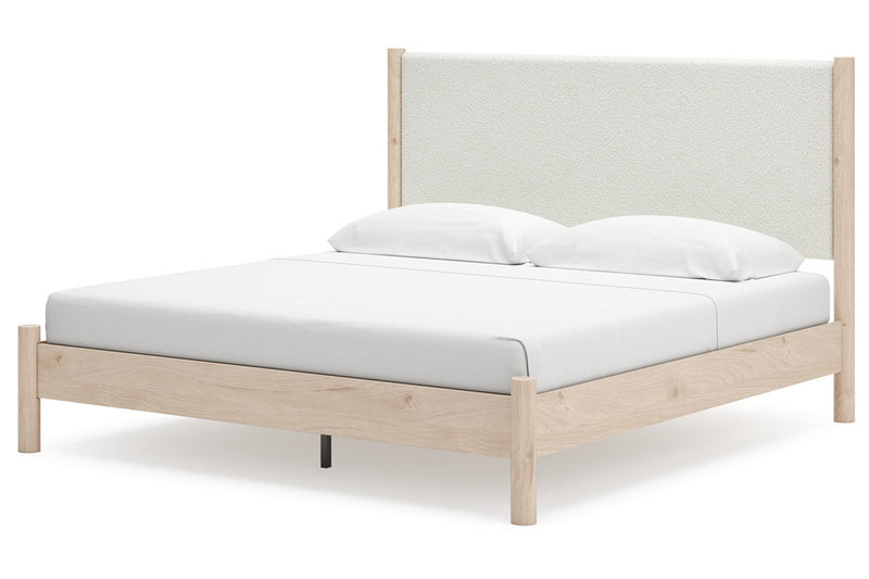 Cadmori Two-tone King Upholstered Panel Bed from Ashley - DMV Furniture