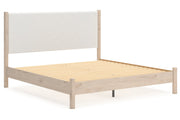 Cadmori Two-tone King Upholstered Panel Bed from Ashley - DMV Furniture