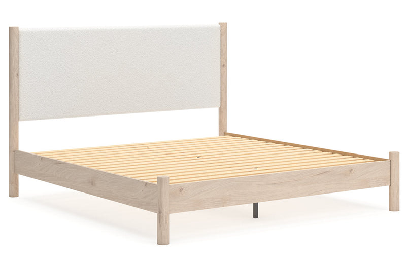 Cadmori Two-tone King Upholstered Panel Bed from Ashley - DMV Furniture