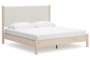 Cadmori Two-tone King Upholstered Panel Bed from Ashley - DMV Furniture