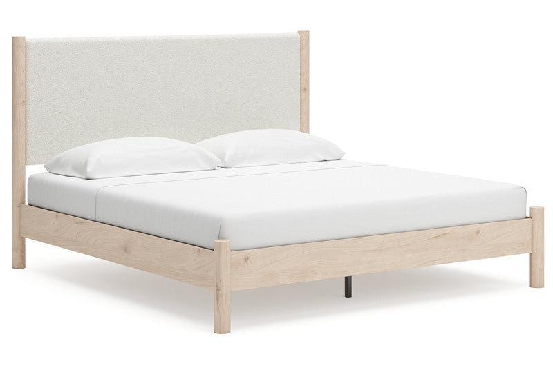 Cadmori Two-tone King Upholstered Panel Bed from Ashley - DMV Furniture