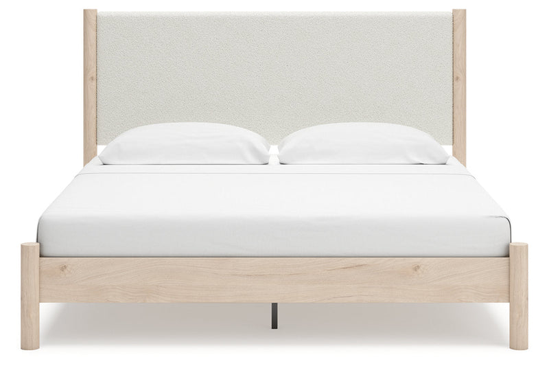 Cadmori Two-tone King Upholstered Panel Bed from Ashley - DMV Furniture