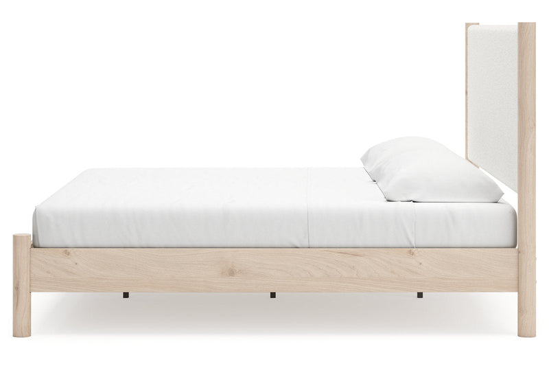 Cadmori Two-tone King Upholstered Panel Bed from Ashley - DMV Furniture