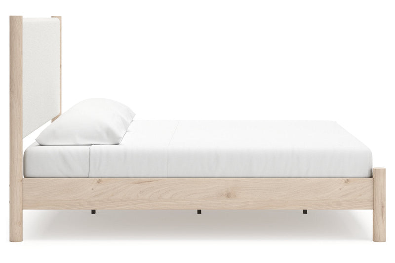 Cadmori Two-tone King Upholstered Panel Bed from Ashley - DMV Furniture