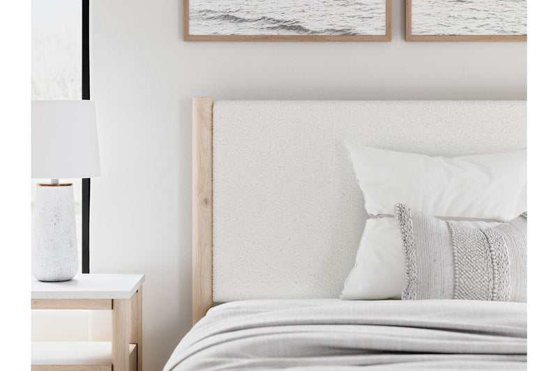 Cadmori Two-tone Full Upholstered Panel Bed from Ashley - DMV Furniture