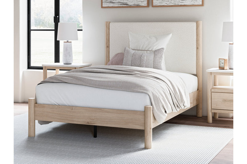Cadmori Two-tone Full Upholstered Panel Bed from Ashley - DMV Furniture
