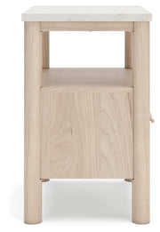 Cadmori Two-tone Queen Upholstered Panel Bed, Dresser and Nightstand from Ashley - DMV Furniture