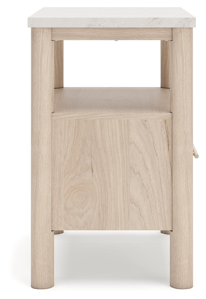 Cadmori Two-tone Queen Upholstered Panel Bed, Dresser and Nightstand from Ashley - DMV Furniture