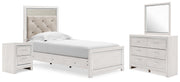Altyra White Twin Panel Bed, Dresser, Mirror and Nightstand from Ashley - DMV Furniture