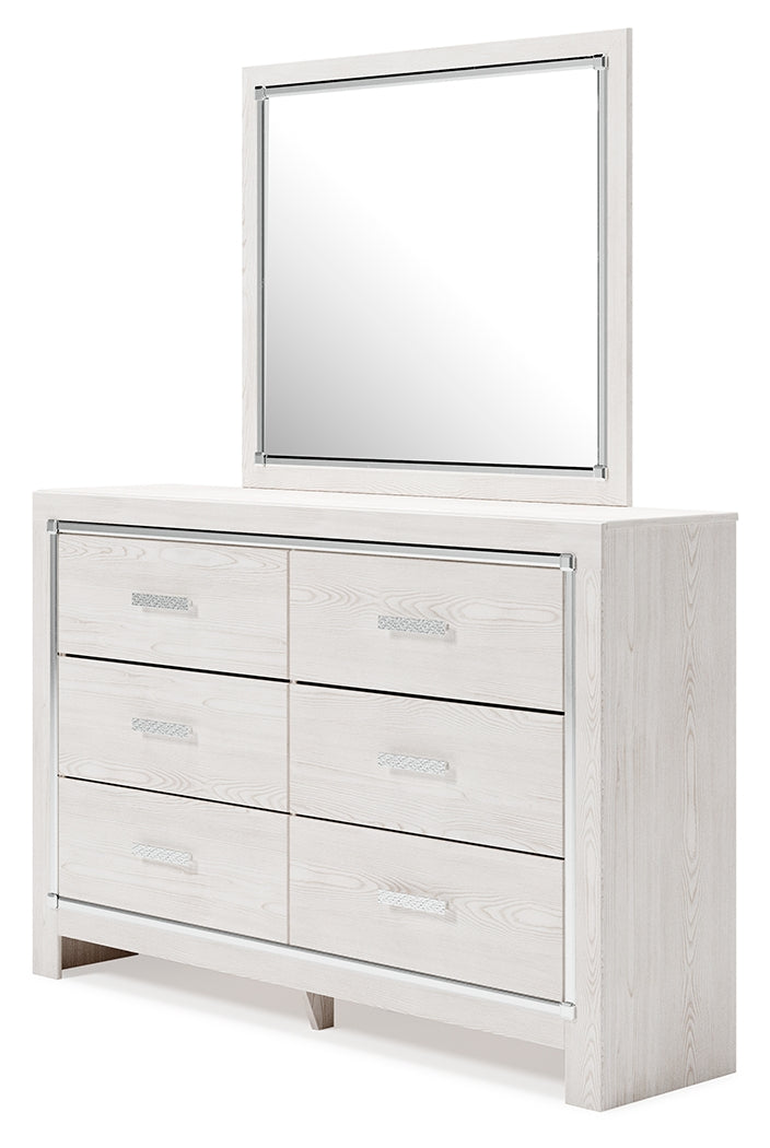 Altyra White Twin Panel Bed, Dresser, Mirror and Nightstand from Ashley - DMV Furniture