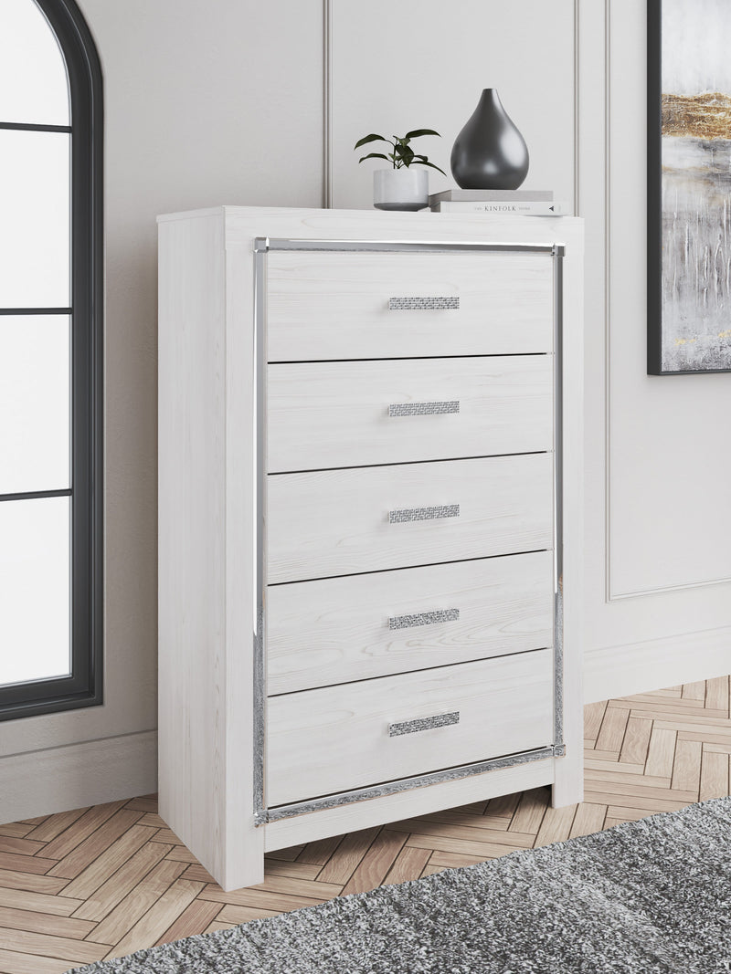 Altyra White LED Upholstered Panel Bedroom Set from Ashley - DMV Furniture