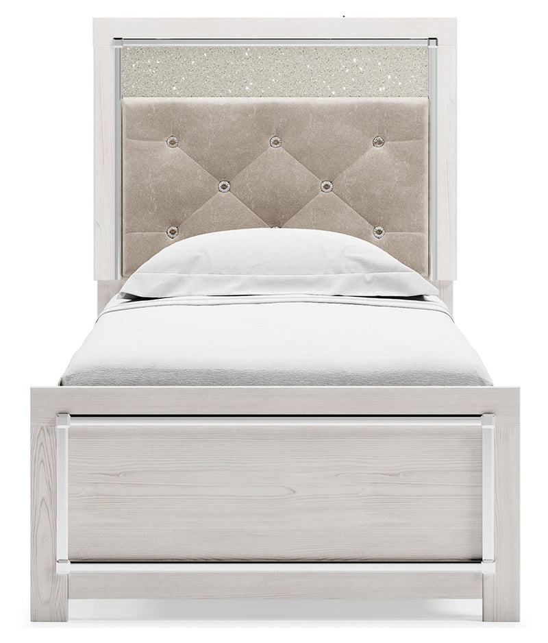 Altyra White Twin Panel Bed, Dresser, Mirror and Nightstand from Ashley - DMV Furniture