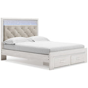 Altyra White LED Upholstered Footboard Storage Platform Bedroom Set from Ashley - DMV Furniture