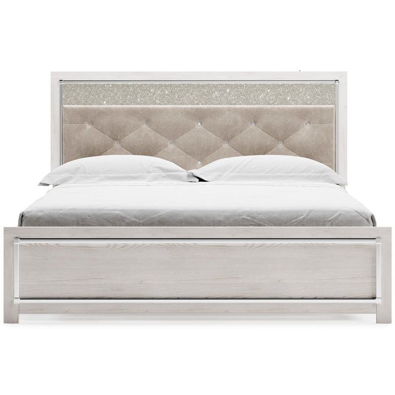 Altyra White LED Upholstered Panel Bedroom Set from Ashley - DMV Furniture