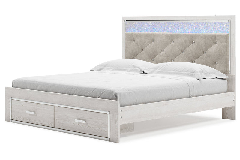 Altyra White King Upholstered Storage Bed from Ashley - DMV Furniture