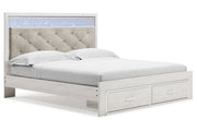 Altyra White King Upholstered Storage Bed from Ashley - DMV Furniture