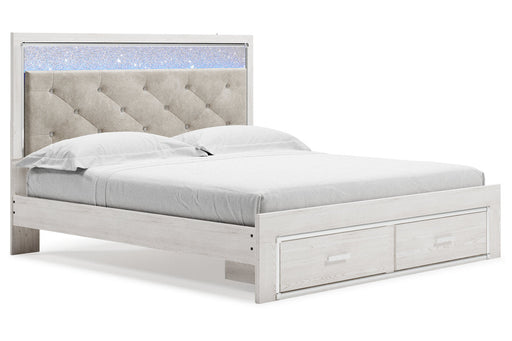 Altyra White King Upholstered Storage Bed from Ashley - DMV Furniture