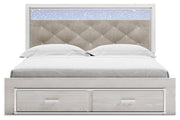 Altyra White King Upholstered Storage Bed from Ashley - DMV Furniture