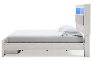 Altyra White King Upholstered Bookcase Bed with Storage from Ashley - DMV Furniture