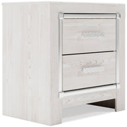 Altyra White LED Upholstered Footboard Storage Platform Bedroom Set from Ashley - DMV Furniture