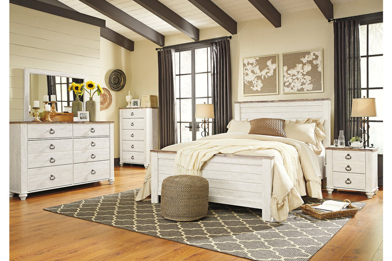 Willowton Whitewash Dresser and Mirror -  Ashley - DMV Furniture