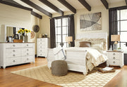 Willowton Whitewash Queen Sleigh Bed, Dresser, Mirror, Chest and Nightstand from Ashley - DMV Furniture