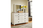 Willowton Whitewash Dresser and Mirror -  Ashley - DMV Furniture