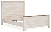 Willowton Whitewash Queen Panel Bed, Dresser, Mirror, and Nightstand from Ashley - DMV Furniture