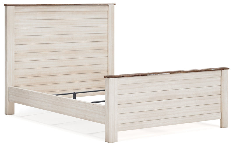 Willowton Whitewash Queen Panel Bed, Dresser, Mirror, and Nightstand from Ashley - DMV Furniture