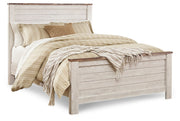 Willowton Whitewash Queen Panel Bed, Dresser, Mirror, and Nightstand from Ashley - DMV Furniture