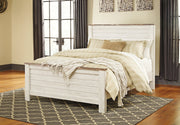 Willowton Whitewash Queen Panel Bed, Dresser and Mirror from Ashley - DMV Furniture