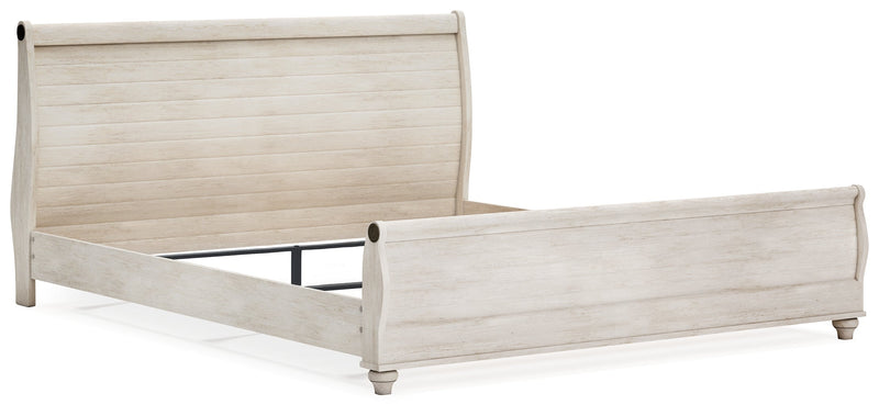 Willowton Whitewash Queen Sleigh Bed, Dresser, Mirror, Chest and Nightstand from Ashley - DMV Furniture