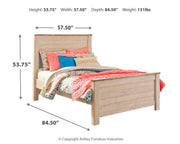 Willowton Whitewash Full Panel Bed and Nightstand from Ashley - DMV Furniture