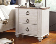 Willowton Whitewash Queen Panel Bed, Dresser, Mirror, and Nightstand from Ashley - DMV Furniture