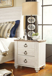 Willowton Whitewash Queen Panel Bed, Dresser, Mirror, and Nightstand from Ashley - DMV Furniture