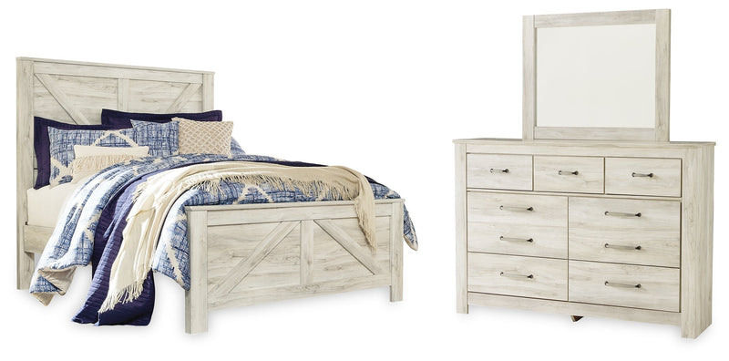 Bellaby Queen Crossbuck Panel Bed, Dresser and Mirror from Ashley - DMV Furniture