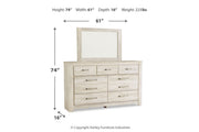 Bellaby Whitewash Dresser and Mirror -  Ashley - DMV Furniture