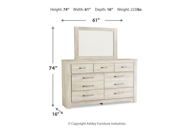 Bellaby Whitewash Dresser and Mirror -  Ashley - DMV Furniture