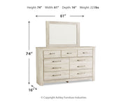 Bellaby Whitewash Queen Panel Bed, Dresser, Mirror, and Nightstand from Ashley - DMV Furniture