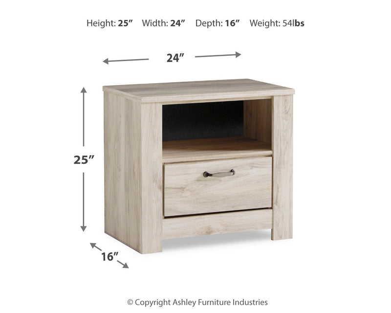 Bellaby Whitewash Queen Panel Bed, Dresser, Mirror, and Nightstand from Ashley - DMV Furniture