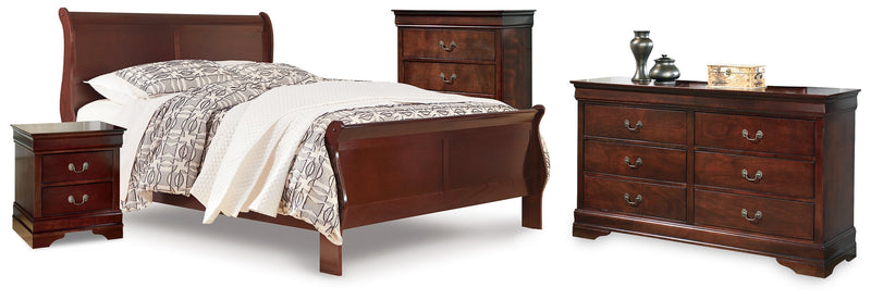 Alisdair Brown Queen Sleigh Bed, Dresser, Chest and Nightstand from Ashley - DMV Furniture