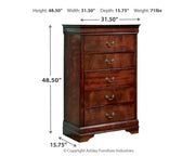 Alisdair Brown Queen Sleigh Bed, Dresser, Chest and Nightstand from Ashley - DMV Furniture
