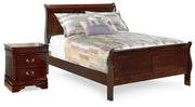Alisdair Reddish Brown Full Sleigh Bed and Nightstand from Ashley - DMV Furniture