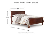 Alisdair Reddish Brown California King Sleigh Bed -  Ashley - DMV Furniture
