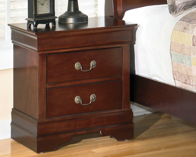 Alisdair Reddish Brown Full Sleigh Bed and Nightstand from Ashley - DMV Furniture