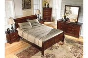 Alisdair Reddish Brown California King Sleigh Bed -  Ashley - DMV Furniture