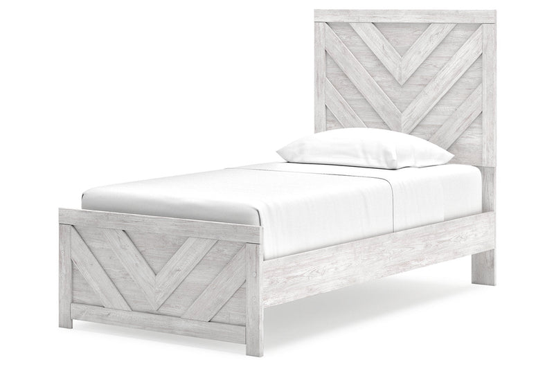Cayboni Whitewash Twin Panel Bed -  Ashley - DMV Furniture