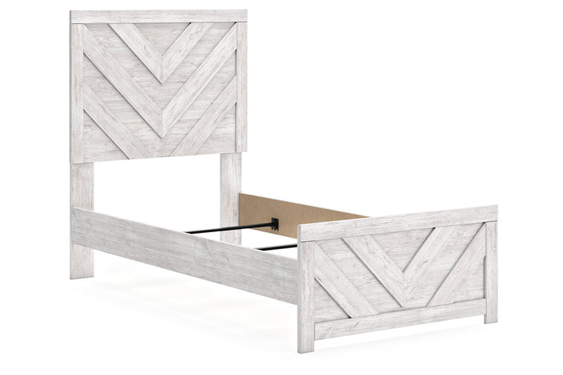Cayboni Whitewash Twin Panel Bed -  Ashley - DMV Furniture