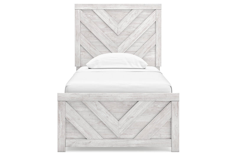 Cayboni Whitewash Twin Panel Bed -  Ashley - DMV Furniture